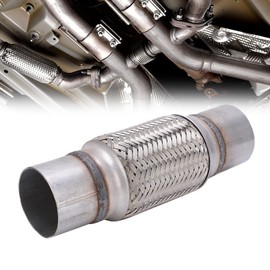 Exhaust Flex Pipe, 2.5x10in Flexible Joint Tube Stainless Steel Corrugated Flexible Joint Tube for Car Trucks