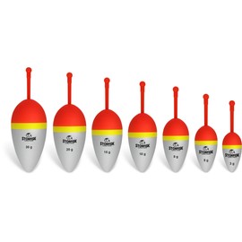 Storfisk fishing & more Hard Foam Predator Floats Set Locking Floats in Oval Shape for Pike and Perch, Size: Set