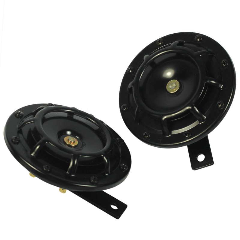 JDMSPEED New Two Black Super Loud Electric Blast Tone Horn