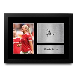 HWC Trading FR A4 Alessia Russo Womens Gifts Printed Signed Autograph Picture for Football Fans and Supporters - A4 Framed