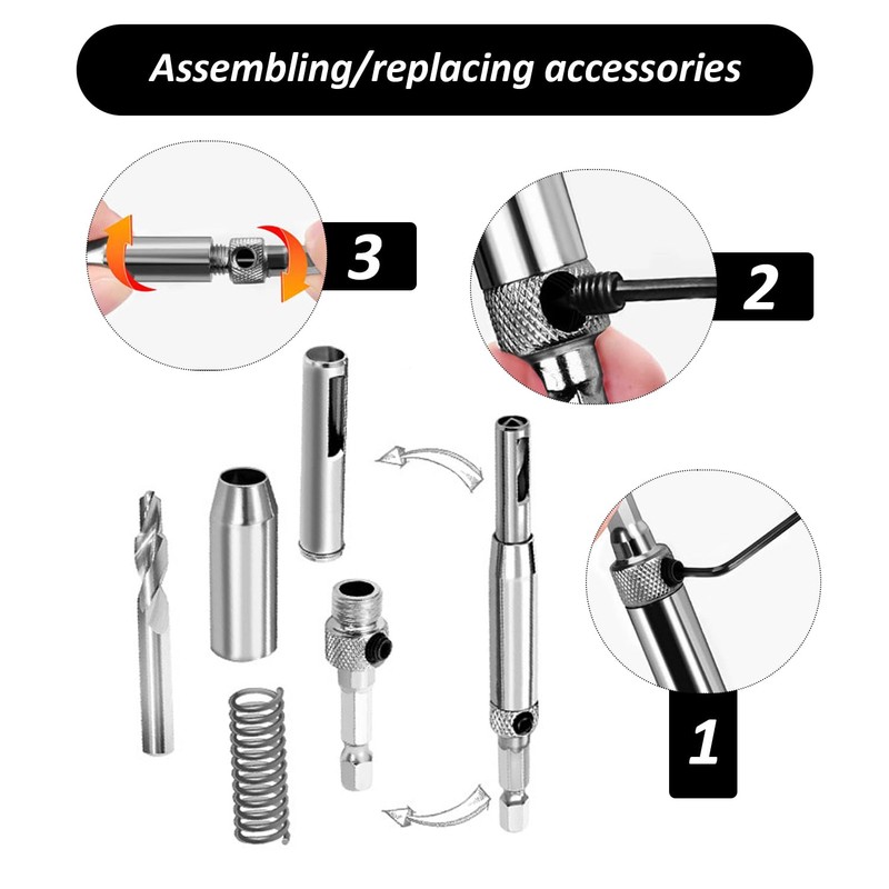 3-Piece Hex Bit Set, 1-Piece Hex Wrench, Centring Bit Set,