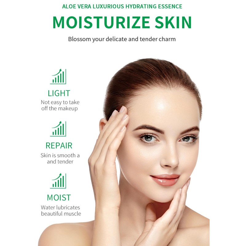 Hppsctink 2pcs Aloe Vera Essenz, Feuchthalte-Essenz, Sanfte Hydratation, Versorgt das
