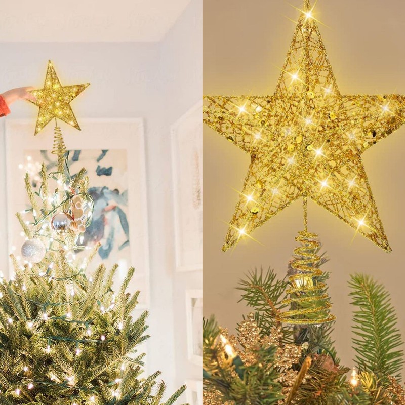Christmas Tree Topper for Xmas Tree 10 Inch Lighted Star