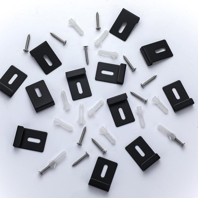 SiliFine 12 Pcs Metal Mirror Clips Holder Wide Channel Mirror