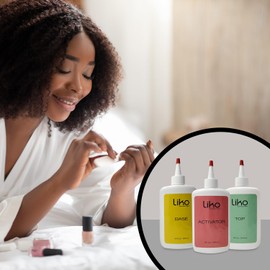 LIKO Bundle Pack For Nail Top Coat, Protective Nail Base Powder Activator, Nail Care Bundle Pack of -3