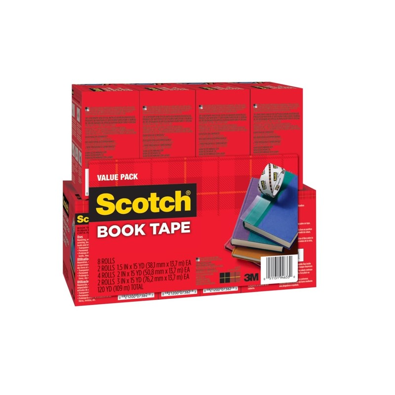 Scotch Book Tape Value Pack, Excellent for Repairing, Reinforcing Protecting,