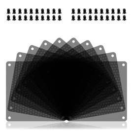 YIMATEECO 140 mm Dust Filter PC Fan Covers Computer Fan Filter Dustproof Housing Cover with Screws for Computer Fan Grille PC Cooler (PVC, 140 x 140 mm, Pack of 10, Black)