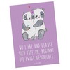 Mr. & Mrs. Panda Postkarte Kirchliche Trauung Liebe Glaube -
