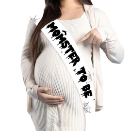 Halloween Baby Shower Sash Momster to Be Sashes Spooky Halloween Decorations Mom to Be Pregnancy Sash for Baby Shower Party Favor Gender Reveal Party Supplies