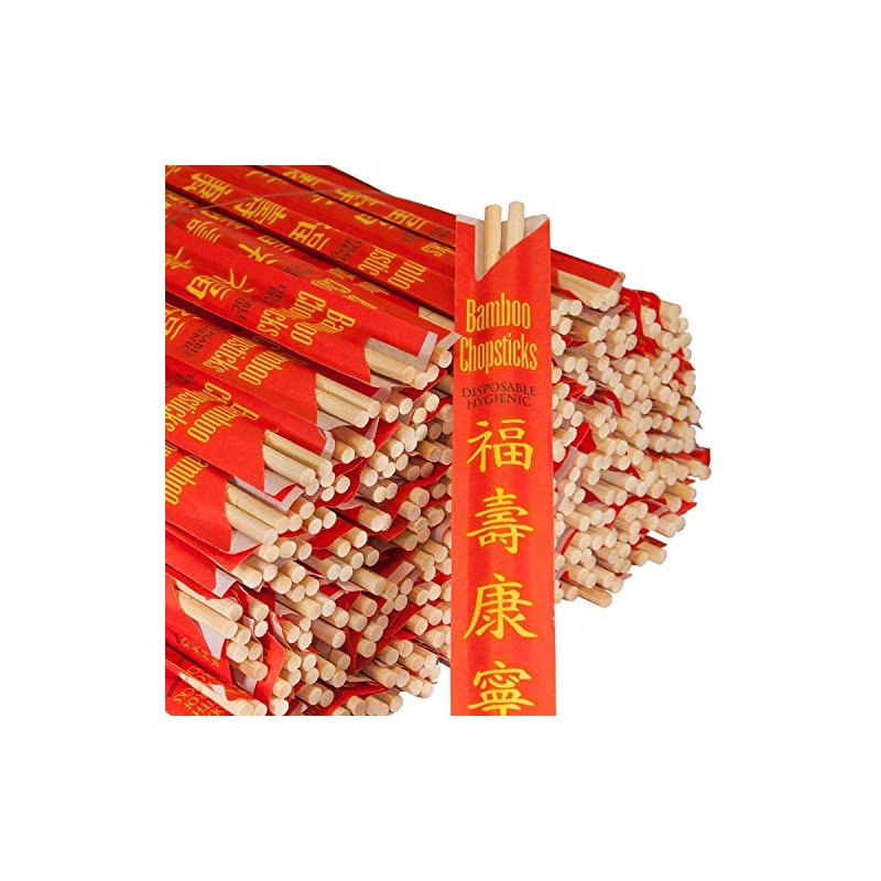 RG RG100 Paper Premium Disposable Bamboo Chopsticks Sleeved and Seperated
