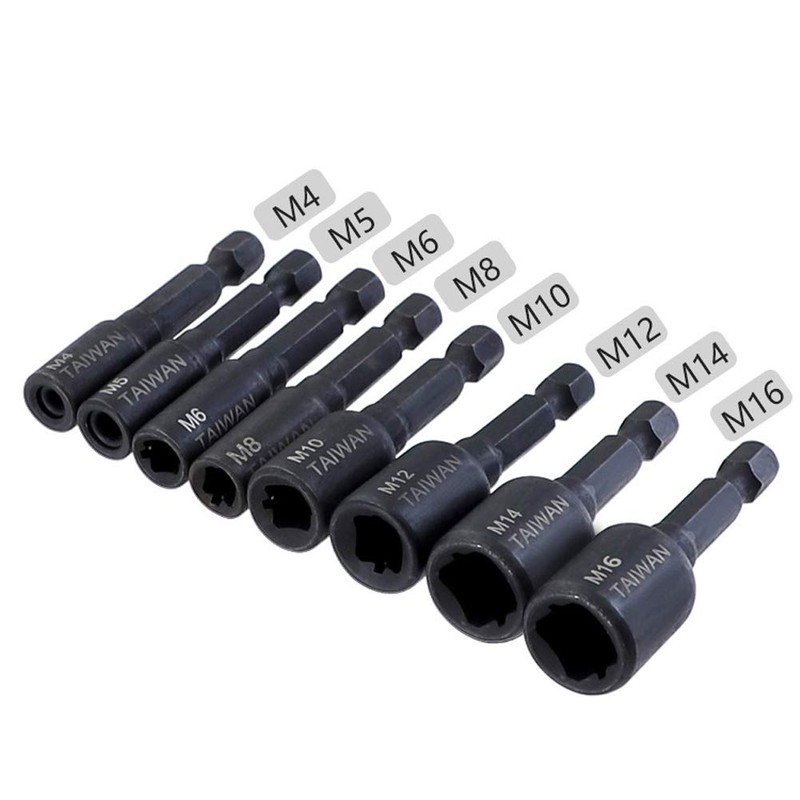 GAESHOW Pack of 8 Tap Adapter, M4-M16, 1/4 Inch Screwdriver