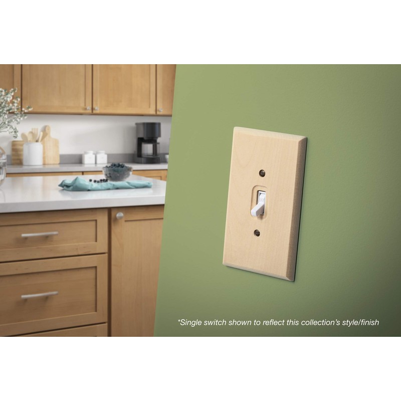 Brainerd 64666 Wood Square Single Duplex Outlet Wall Plate /