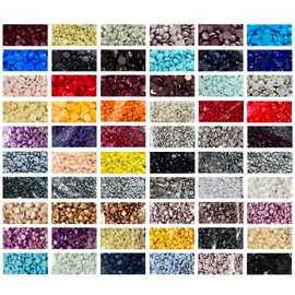 LIRUNQIU 30000 Pieces Diamond Painting Beads, Round 5D Resin Rhinestones Replacement Drills for DIY Diamond Art Kits, Multi-Color Crafting Accessories for Adults Kids (60 Color)