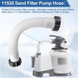 11535 Pool Sand Filter Pump Hose for Intex Sand Filter, 1.5'' Diameter Pool Pump Hose Replacement for Above Ground Pools & Saltwater Systems, 16 Inch Pool Hoses Interconnecting Pool Filter to Pump