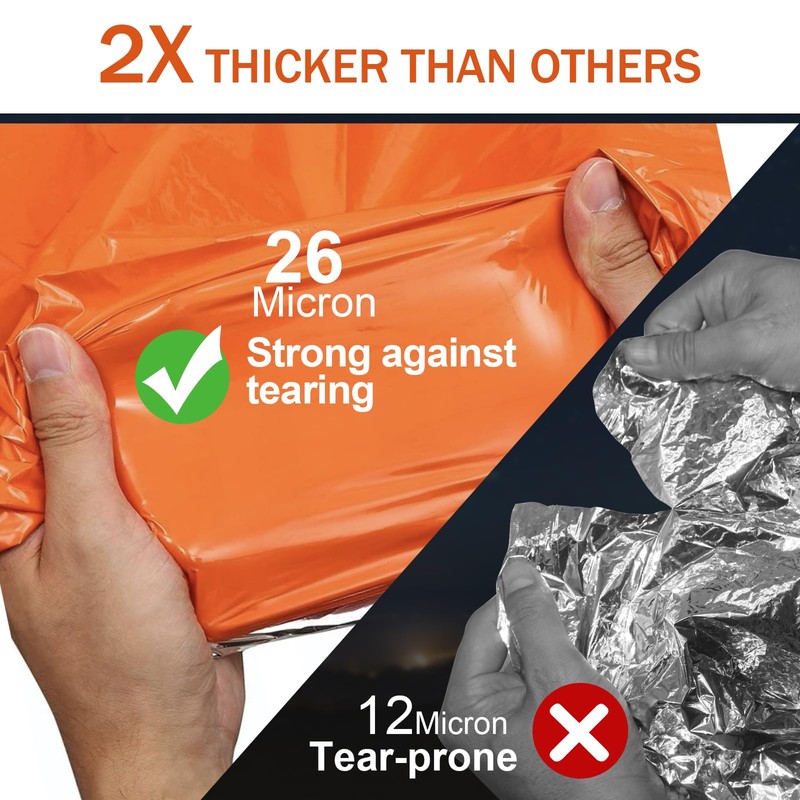 Guijinga 3-Pack Emergency Blanket, Extra-Thick Extra-Large Survival Blanket, Thermal Reflective
