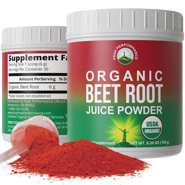 Peak Performance Organic Beet Root Powder - Ultra High Purity