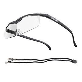 Hazuki Magnifier Compact, 1.85x, Clear Lens (9 Colors in Total) with Neck Strap (Black Gray), Birthday Gift