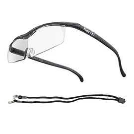 Hazuki Magnifier Compact, 1.85x, Clear Lens (9 Colors in Total) with Neck Strap (Black Gray), Birthday Gift