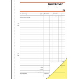 SIGEL SD007/5 Cash Report / Inventory Invoice A5, 2 x 40 Sheets, Self-Copying, Pack of 5, Micro-Perforated, with Filing Punch, Made from Sustainable Paper