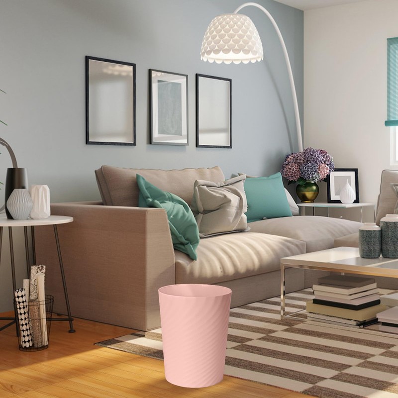 VKPLITE Small Plastic Trash Can - 2 Gallon - Pink