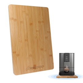 Bamboo Sliding Appliance Tray,Coffee Maker Slider Tray with Rubber Wheels, Countertop Pull Out Organizer for Coffee Machines,Air Fryers and Other (Natural, Large-Long(12”W x 16”L))