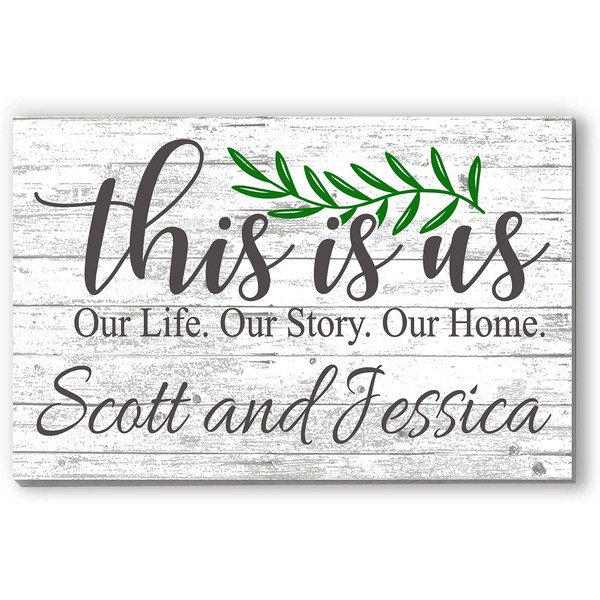 Personalized This is Us Sign with Names Custom Wood Farmhouse