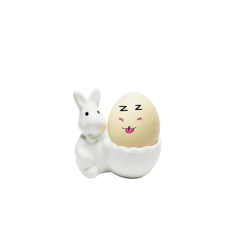 MaoYaMao Ceramic Rabbit Egg Cup Easter Bunny Egg Stand Holder