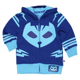 PJ Masks Boys' Toddler Gekko and Catboy Hoodie, Blue Long Sleeve, 2T