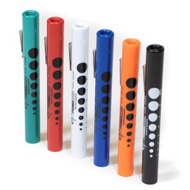 Primacare DL-9224 Pack of 6 Disposable Diagnostic Penlight with Imprinted Pupil Gauge, Lightweight and Moulded Plastic Body Medical Pen Light for Nurse, Student, Doctors EMT, Multicolor