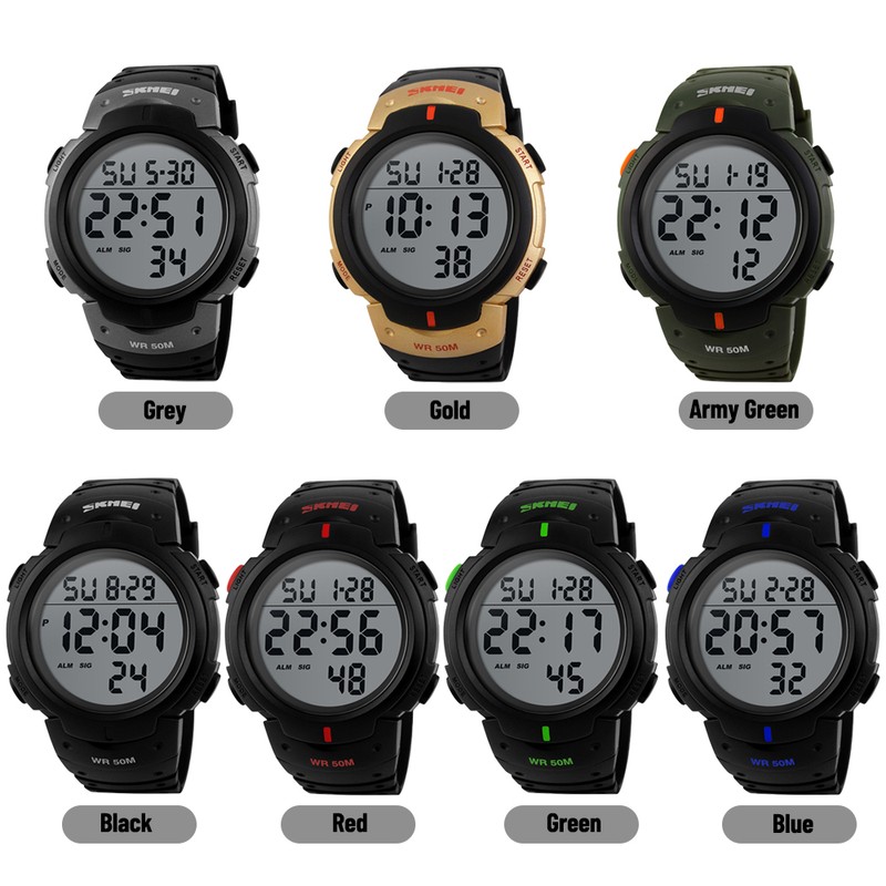 Men Digital Watch Stopwatch Alarm Luminous Watch
