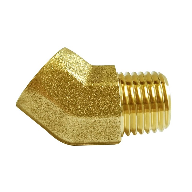 Joywayus 2PCS Brass 45 Degrees Elbow Pipe Fittings 1/4"NPT Male
