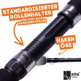 Zite Fishing InZite Base Stick Rod Set | Spinning Rod Perch Zander Pike Made of 24T Carbon SIC Guiding 225-255 cm 5-85g + Spinning Reel Base 2000 3000 4000 (Base Stick Pike + Base Reel 4000)