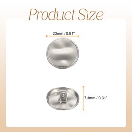 HARFINGTON 10pcs 36L Metal Round Buttons 23mm 7/8" Zinc Alloy Shank Wave Texture Craft Replacement Sewing Buttons for Clothing Decoration DIY Accessories, Sand Silver