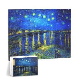 PieceRelax Canvas Wall Art Puzzles for Adults - Vincent Van Gogh - Starry Night Over The Rhone Unique Gift & Home Décor with Plastic Jigsaw Puzzle Artwork for Living Room Bedroom [HN1430]