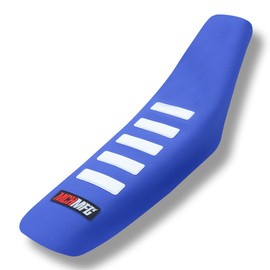 MCHMFG Motorcycle Universal Seat Cover Non-Slip Rubber Striped Gripper Soft Stamp for CRF WR WRF RMZ YZF SXF EXC EXC XC SX CR KLX Dirt Pit Bike Motocross Off Road Motorbike (Blue)