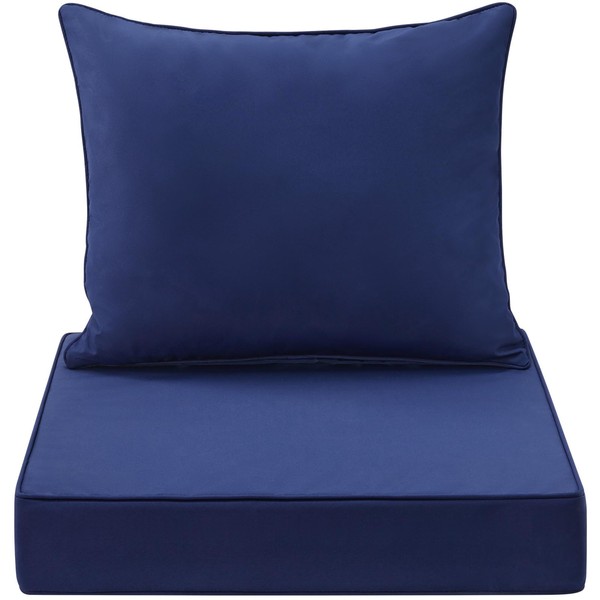 WEOAVRY Outdoor Seat Cushion Set 22x22 Inch Waterproof & Fade