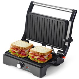 Panini Press Grill Sandwich Maker, Large Electric 3 in 1 Panini Sandwich Maker Grill, Open 180 Degrees for Grill Indoor, Perfect for Grilling Steaks, Burger, Sandwich,Non-stick Pan