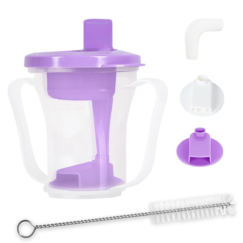 EZSLINGGLIDE Dysphagia Regulating Drinking Cup – Spill-Proof Adaptive Cup for