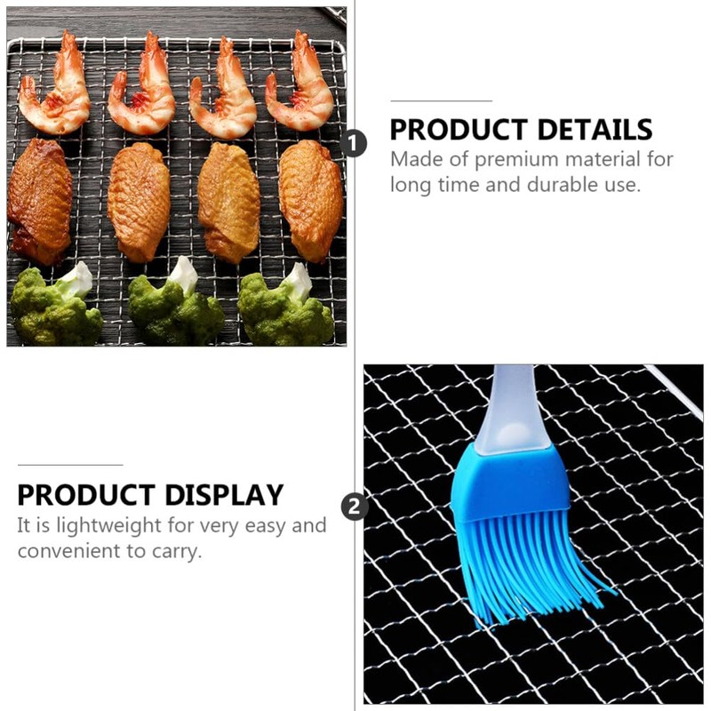 SUPVOX Stainless Steel Barbecue Mesh Steel Grill BBQ Net Endurable