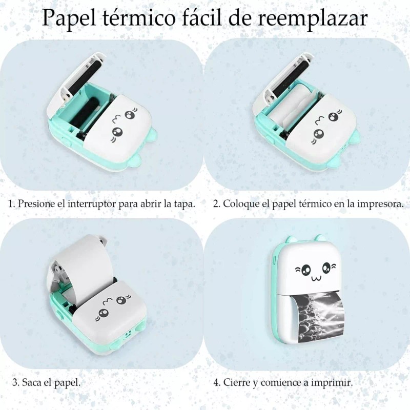 Kanimus Portátil Multifuncional Bluetooth Mini Impresora Térmica