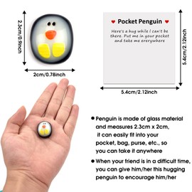 A Little Pocket Penguin Hug, Mini Animal Pocket Hug Penguin Decoration, Special Cute Penguin Pocket Keepsake Ornament, Encourage Gift for Friends,Lovers, Birthday, Wedding,Penguin