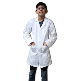 DR Uniforms® Kids’ Lab Coat – White, Unisex, Size 8/10, designed for both boys and girls.