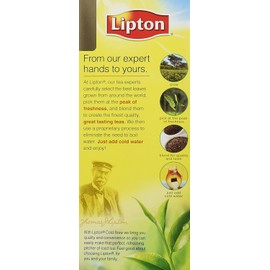 Lipton, Black Tea, Cold Brew, Family Size Tea Bags, 22-Count Boxes (Pack of 3)