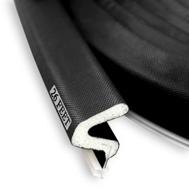 LSGCQ Kerf Weather Stripping Door Seal Strip 26 Ft Q Foam Door Weatherstrip Seal with Slot Card Slot Installation, Easy Cut to Size (Black)