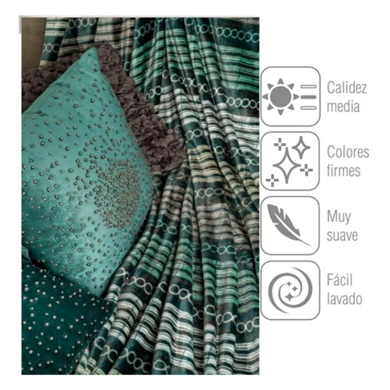 Regina Cobertor Ligero Verde King Size Regina