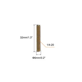 QUARKZMAN Pack of 40 Full Thread Rods 1/4 x 1-1/4 Inch Threaded Rods Long Thread Screws Carbon Steel for Furniture Garden Railing Mounting Frame Connection Colour Zinc