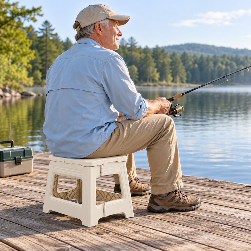 Lightweight Thickened Folding Stool for Outdoor Camping Fishing - Portable