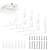 LALAGO Pack of 4 White Metal Shelf Brackets, 14 cm,