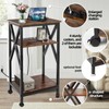 TooCust 3 Tier End Table with Charging Station, 16" W