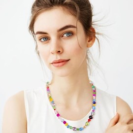 1272pcs Glass Beads for Jewelry Making - Colorful Rainbow Craft Crystal Beads with Loose Beads Sparkly Beads Hole Drilled DIY for Bracelets Craft Earrings Making